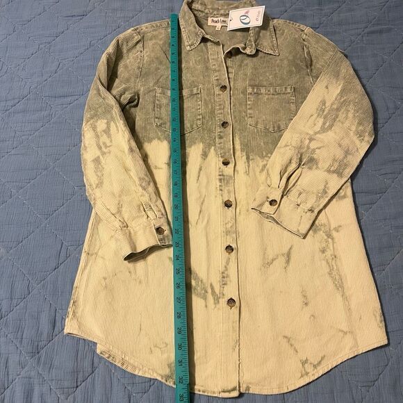 Peach Love Corduroy Tie-Dye Button Down Shacket – Women’s Small NWT - Picture 2 of 6